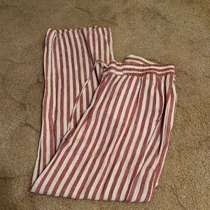 Old Navy size extra small white and red striped wide leg pants